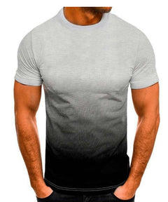 Men's 3D Digital Print Gradient T-Shirt with Logo