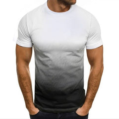 Men's 3D Digital Print Gradient T-Shirt with Logo