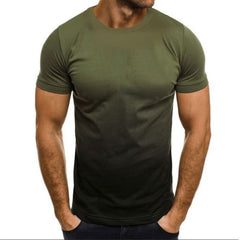 Men's 3D Digital Print Gradient T-Shirt with Logo