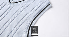 Men's Sleeveless Knit Pullover Sweater with V-Neck