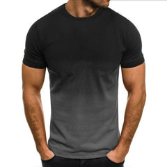 Men's 3D Digital Print Gradient T-Shirt with Logo