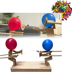 Handmade Wooden Fencing Puppets
