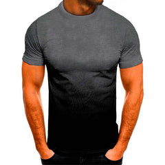 Men's 3D Digital Print Gradient T-Shirt with Logo