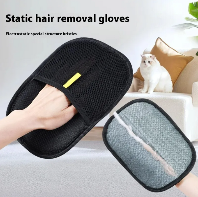 Dual-Sided Pet Hair Remover Glove for Grooming Dogs, Cats & Rabbits